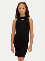 Calvin Klein Jeans Sukienka letnia LVCKSJH07G Czarny Slim Fit. Czarne sukienki dla dziewczynek Calvin Klein Jeans, na lato, bez wzorów, z bawełny, bez ramiączek. Za 189.99 zł.