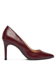Steve Madden Szpilki Secured SM11004877 Bordowy. Czerwone szpilki damskie Steve Madden, bez wzorów, ze skóry, bez obcasa, bez zapięcia. Za 519.99 zł.