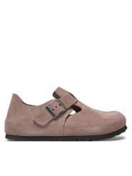 Birkenstock Klapki London 1028099 Fioletowy. Fioletowe klapki damskie Birkenstock, bez wzorów, ze skóry, bez obcasa. Za 534.99 zł.