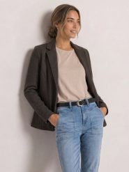 Street One bluza typu blazer Kobiety Bawełna brązowy, 42. Brązowe bluzy damskie Street One, bez wzorów, z bawełny, bez kaptura. Za 299.95 zł.