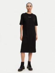 Armani Exchange Sukienka codzienna 8NYACF YJG3Z 52AK Czarny Regular Fit. Czarne sukienki damskie Armani Exchange, na co dzień, s, bez wzorów, z bawełny, bez kołnierzyka, bez ramiączek, proste. Za 179.99 zł.