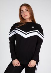 Hailey Duża bluza - Czarny. Czarne bluzy sportowe damskie GORILLA WEAR, xs, bez wzorów, z bawełny, bez kaptura, na fitness i siłownię. Za 256.35 zł.
