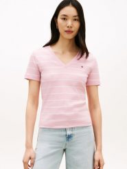 Tommy Hilfiger Koszulka Kobiety Bawełna różowy, M. Czerwone t-shirty damskie Tommy Hilfiger, m, bez wzorów, z bawełny, bez kołnierzyka. Za 179.95 zł.