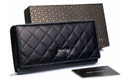 Portfel pikowany Rovicky [DH] R-RD-12-GCL-Q czarny. Czarne portfele damskie ROVICKY, bez wzorów, ze skóry. Za 84.99 zł.