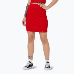 Spódnica Pitbull Mini. Czerwone spódnice damskie PITBULL, l, bez wzorów, z bawełny, mini, dopasowane. Za 69.99 zł.