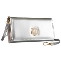 Elegancka mini torebka-kopertówka w srebrnym kolorze - Rovicky. Szare kopertówki damskie ROVICKY, bez wzorów, ze skóry ekologicznej, eleganckie, bez dodatków. Za 33.99 zł.