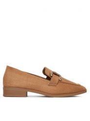 DeeZee Loafersy RD2 Brązowy. Brązowe mokasyny damskie DeeZee, z materiału. Za 129.99 zł.