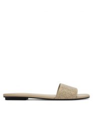 Calvin Klein Klapki Org Flat Sndl One Bar Lth Aop HW0HW02857 Beżowy. Brązowe klapki damskie Calvin Klein, bez wzorów, ze skóry, bez obcasa. Za 409.99 zł.