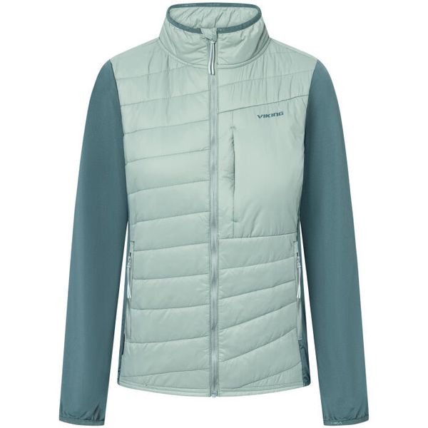 Damska kurtka puchowa Viking Zemu. Zielone kurtki damskie Viking, bez wzorów, z puchu, bez kaptura. Za 349.90 zł.