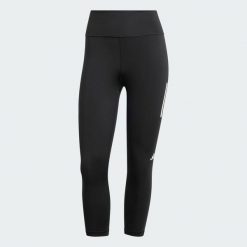 Legginsy Own the Run 3/4. Czarne legginsy sportowe damskie Adidas, xs, bez wzorów, z elastanu, do biegania. Za 253.55 zł.