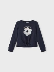 NAME IT Bluza 13219611 Granatowy Regular Fit. Niebieskie bluzy dla dziewczynek Name it, bez wzorów, z syntetyku, bez ramiączek, bez kaptura. Za 89.99 zł.