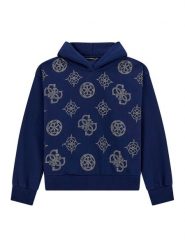 Guess Bluza J5BQ09 KCKF2 Granatowy Relaxed Fit. Niebieskie bluzy dla dziewczynek Guess, z aplikacjami, z bawełny, bez ramiączek, bez kaptura. Za 189.99 zł.