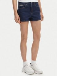 Calvin Klein Jeans Szorty jeansowe LV047F768G Granatowy Slim Fit. Niebieskie szorty damskie Calvin Klein Jeans, bez wzorów, z bawełny. Za 369.99 zł.