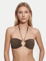 Guess Góra od bikini E6GJ01 KF412 Brązowy. Brązowe bikini damskie Guess, s, z aplikacjami. Za 349.99 zł.