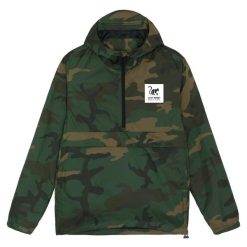 Wodoodporna kurtka męska z kapturem – kurtka przeciwwiatrowa (Kamuflaż). Brązowe kurtki męskie SURF MONKEY, m, bez wzorów, z softshellu, sportowe, z kapturem. Za 349.95 zł.