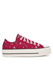 Converse Trampki Chuck Taylor All Star Lift Platform Embroidered Floral Patchwork A15535C Bordowy. Czerwone trampki i tenisówki damskie Converse, bez wzorów, z materiału, retro, bez zapięcia. Za 339.99 zł.