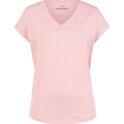 Shirt z dekoltem w serek z bawełny organicznej, zrównoważony produkt bonprix stary jasnoróżowy. Bluzki damskie marki bonprix. Za 34.99 zł.