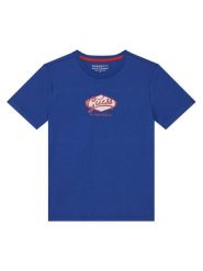 Guess T-Shirt L6RI02 K8HM4 Niebieski Regular Fit. Niebieskie t-shirty dla chłopców Guess, z aplikacjami, z bawełny, bez ramiączek. Za 89.99 zł.