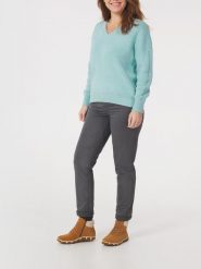 Sweter Damski TBS Enolaver. Zielone swetry damskie TBS, xl, bez wzorów, z bawełny, eleganckie, bez kołnierzyka, bez ramiączek, długie, bez kaptura. Za 369.00 zł.