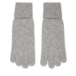 Rękawiczki Calvin Klein. Szare rękawiczki damskie Calvin Klein, bez wzorów, z dzianiny. Za 329.99 zł.
