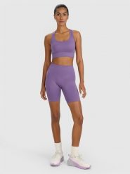 4F Legginsy kolarki treningowe bezszwowe damskie - fioletowe M/L. Fioletowe legginsy damskie 4f, l, bez wzorów, z dzianiny. Za 119.99 zł.