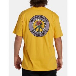 Koszulka Billabong Bonez żółta. Żółte koszulki sportowe męskie Billabong, bez wzorów, bez kołnierzyka, bez ramiączek. Za 103.64 zł.
