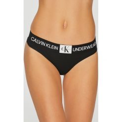 Calvin Klein Underwear - Stringi. Brązowe stringi damskie Calvin Klein Underwear, z bawełny. Za 89.90 zł.