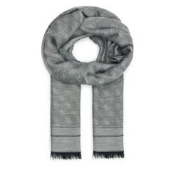 Szal Guess. Szare szaliki męskie Guess, z aplikacjami. Za 329.99 zł.