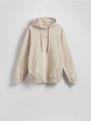 Bluza z kapturem - beżowy. Brązowe bluzy męskie Reserved, l, bez wzorów, z bawełny, z kapturem. Za 129.99 zł.