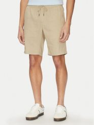 Tommy Hilfiger Szorty materiałowe Harlem MW0MW37804 Beżowy Regular Fit. Brązowe szorty męskie Tommy Hilfiger, m, bez wzorów, ze lnu. Za 249.99 zł.