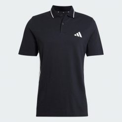 Koszulka Essentials 3-Stripes Piqué Polo. Białe koszulki polo męskie Adidas, xl, bez wzorów, z materiału, bez ramiączek. W wyprzedaży za 125.30 zł.