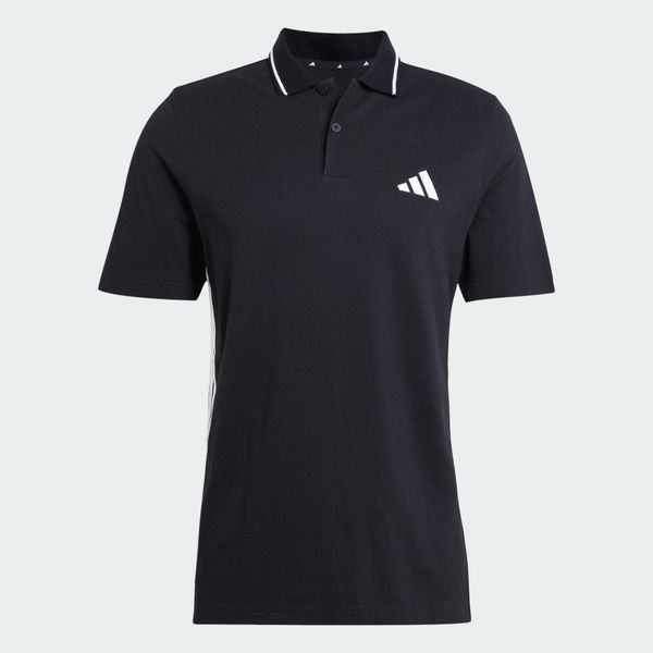 Koszulka Essentials 3-Stripes Piqué Polo. Białe koszulki polo męskie Adidas, m, bez wzorów, z bawełny, eleganckie, bez ramiączek. Za 179.00 zł.
