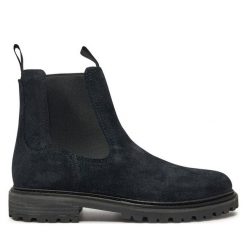 Sztyblety Clarks. Czarne botki męskie Clarks, bez wzorów, bez zapięcia. Za 579.99 zł.