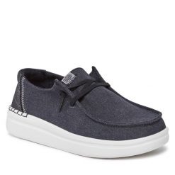 Półbuty Hey Dude. Czarne półbuty damskie Hey dude, bez wzorów, bez obcasa, na płaskiej podeszwie, bez zapięcia. Za 329.99 zł.