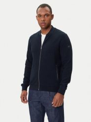 Bugatti Bluza 8750-85172D Granatowy Regular Fit. Niebieskie bluzy męskie Bugatti, m, bez wzorów, z bawełny, bez kaptura. Za 679.99 zł.