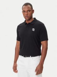KARL LAGERFELD Polo 745710 500224 Czarny Regular Fit. Czarne koszulki polo męskie KARL LAGERFELD, m, bez wzorów, z bawełny, bez ramiączek. Za 349.99 zł.
