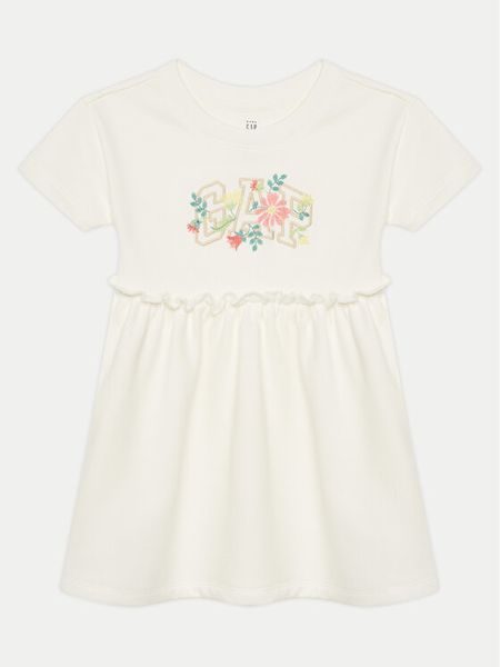 Gap Sukienka codzienna 736116-01 Écru Regular Fit. Sukienki dla dziewczynek GAP, bez wzorów, z bawełny, bez ramiączek. Za 89.99 zł.
