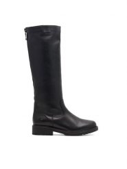 Remonte Kozaki R6576-01 Czarny. Czarne kozaki damskie Remonte, ze skóry, bez obcasa, na słupku. Za 619.99 zł.