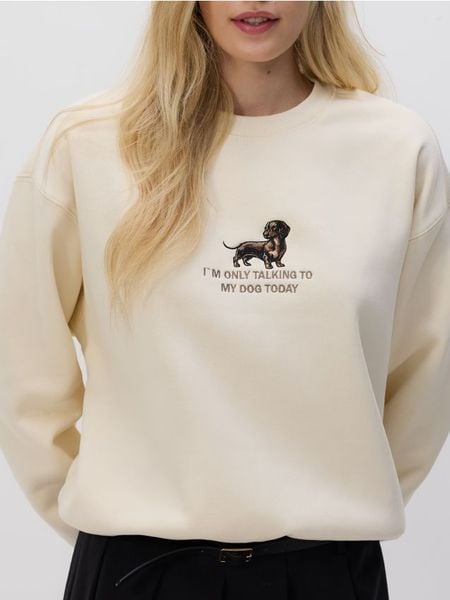 Bluza z ozdobnym haftem - kremowy. Białe bluzy damskie Reserved, l, bez wzorów, z bawełny, bez kaptura. Za 99.99 zł.
