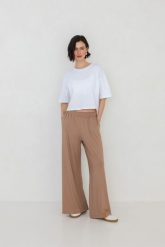 SPODNIE AMBER TAUPE M - Flawless. Żółte spodnie materiałowe damskie Flawless, m, bez wzorów, z gumy. Za 297.00 zł.