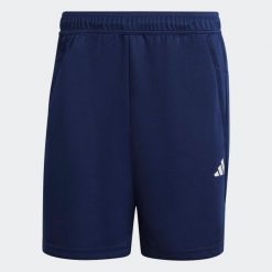 Krótka adidas Essentials All Set. Niebieskie krótkie spodenki sportowe męskie Adidas, bez wzorów, na fitness i siłownię. Za 119.00 zł.