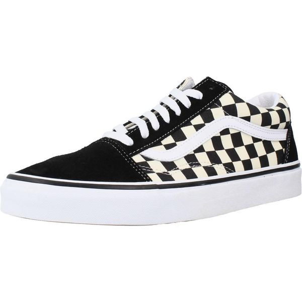Buty VANS OLD SKOOL PRIMARY CHECK Czarny. Białe buty sportowe męskie Vans, z materiału, bez zapięcia, trekkingowe, Vans Old Skool. Za 405.78 zł.