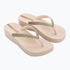 Japonki damskie Ipanema Mesh Chic Plat. Brązowe klapki damskie Ipanema, bez wzorów, z gumy, eleganckie, bez obcasa. Za 94.99 zł.