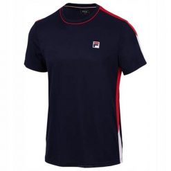 Koszulka tenisowa Fila T-shirt Gabriel. Niebieskie koszulki sportowe męskie Fila, xl, bez wzorów, z materiału, bez kołnierzyka, bez ramiączek, tenisowe. Za 113.99 zł.