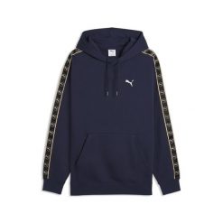 Męska bluza z kapturem Essentials Elevated Tape o luźnym kroju PUMA. Niebieskie bluzy sportowe męskie Puma, m, bez wzorów, z bawełny, z kapturem. Za 259.00 zł.