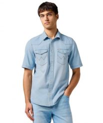 MESKA KOSZULA WRANGLER SS WESTERN SHIRT AUTHENTIC TINT 112362742. Koszule męskie Wrangler, xl, bez wzorów, bez kołnierzyka, bez ramiączek. Za 109.99 zł.