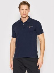 Napapijri Polo Elbas NP0A4GDL Granatowy Regular Fit. Niebieskie koszulki polo męskie Napapijri, m, bez wzorów, z bawełny, bez ramiączek. Za 159.99 zł.