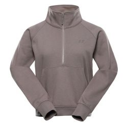 Bluza damska bawełniana Alpine Pro Negga. Brązowe bluzy damskie Alpine Pro, bez wzorów, z bawełny, bez kaptura. W wyprzedaży za 189.00 zł.