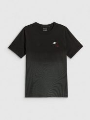 4F T-shirt regular z nadrukiem męski - czarny XL. Czarne koszulki sportowe męskie 4f, m, bez wzorów, z materiału, bez kołnierzyka, bez ramiączek, na fitness i siłownię. Za 89.99 zł.