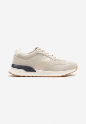 Beżowe Buty Sportowe Sneakersy z Ozdobnym Napisem Zaliadne. Brązowe buty sportowe męskie Born2be, bez zapięcia. Za 119.99 zł.